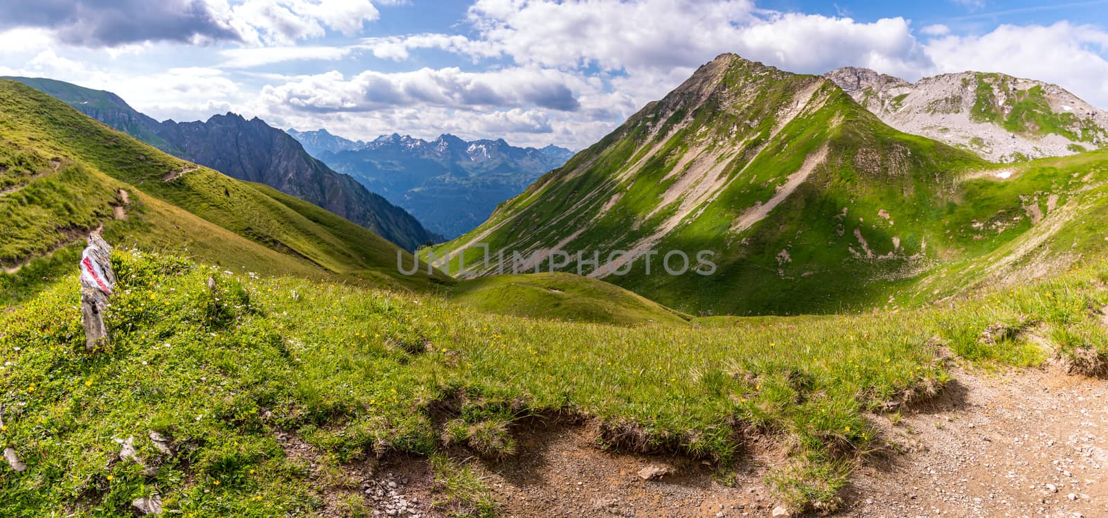 Fantastic hike in the Lechquellen Mountains in Vorarlberg Austria near Lech, Warth, Bludenz