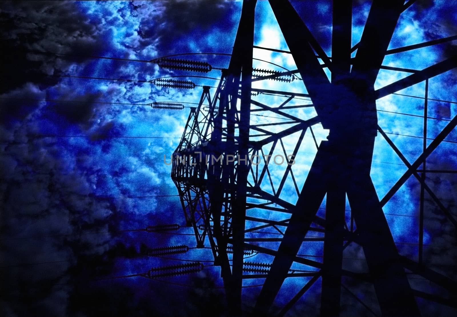 Surrealism. High voltage pole.