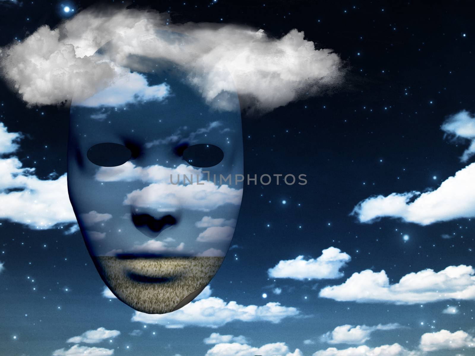 Mask in the sky by applesstock