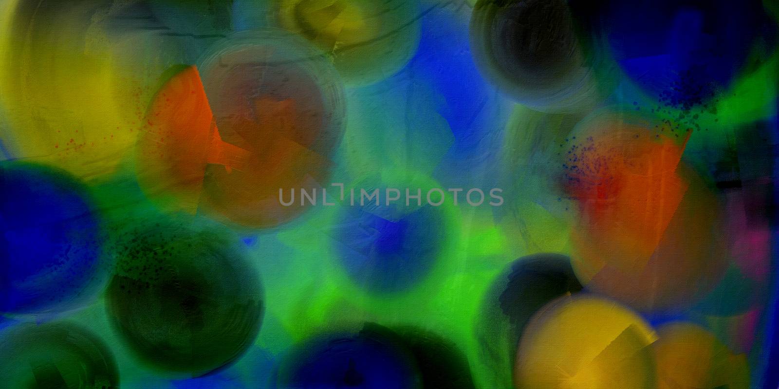 Abstract Painting. Colorful Circles. 3D rendering