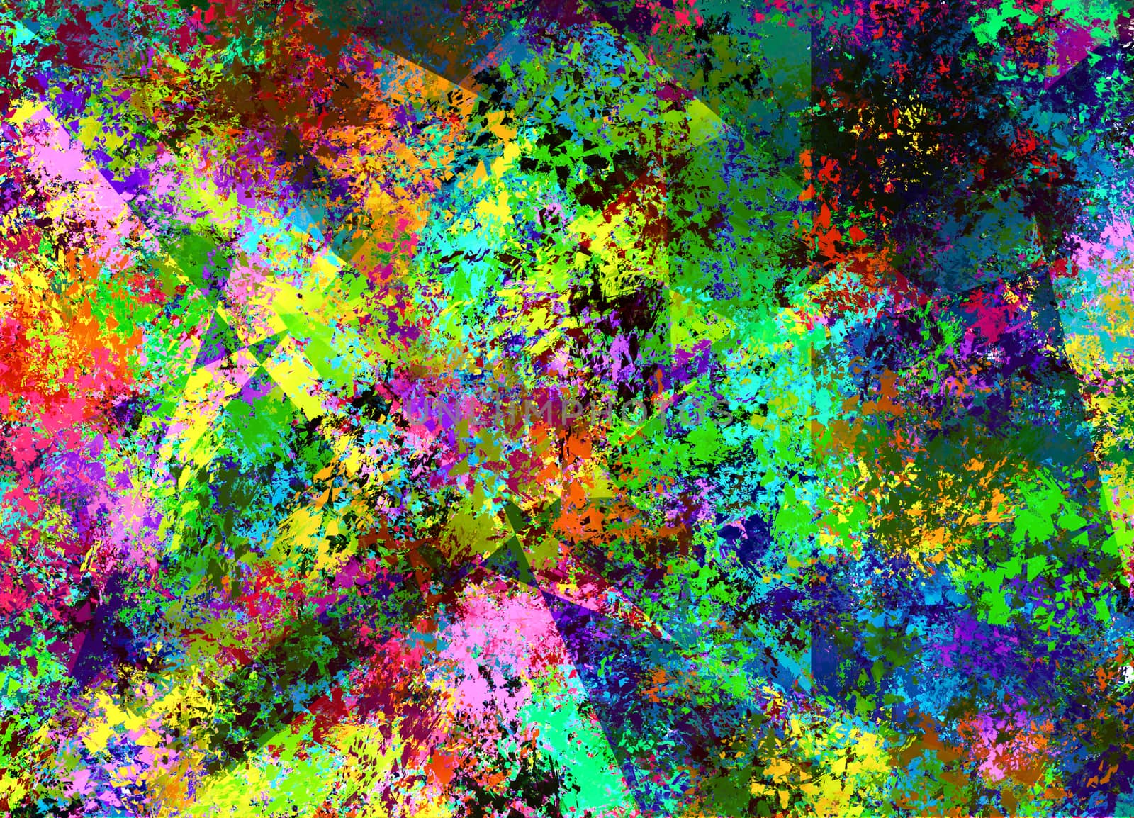 Colorful Abstract Painting. 3D rendering