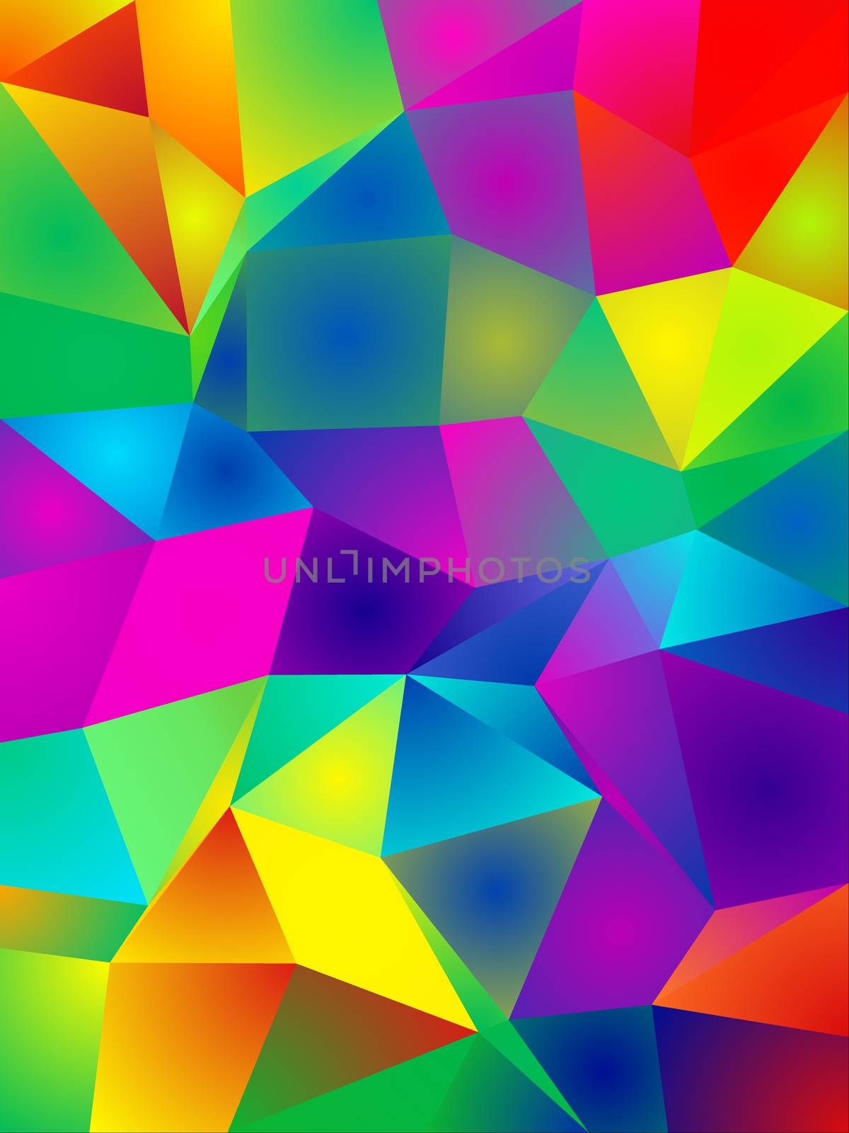 Polygonal Vibrant Color Background. 3D rendering