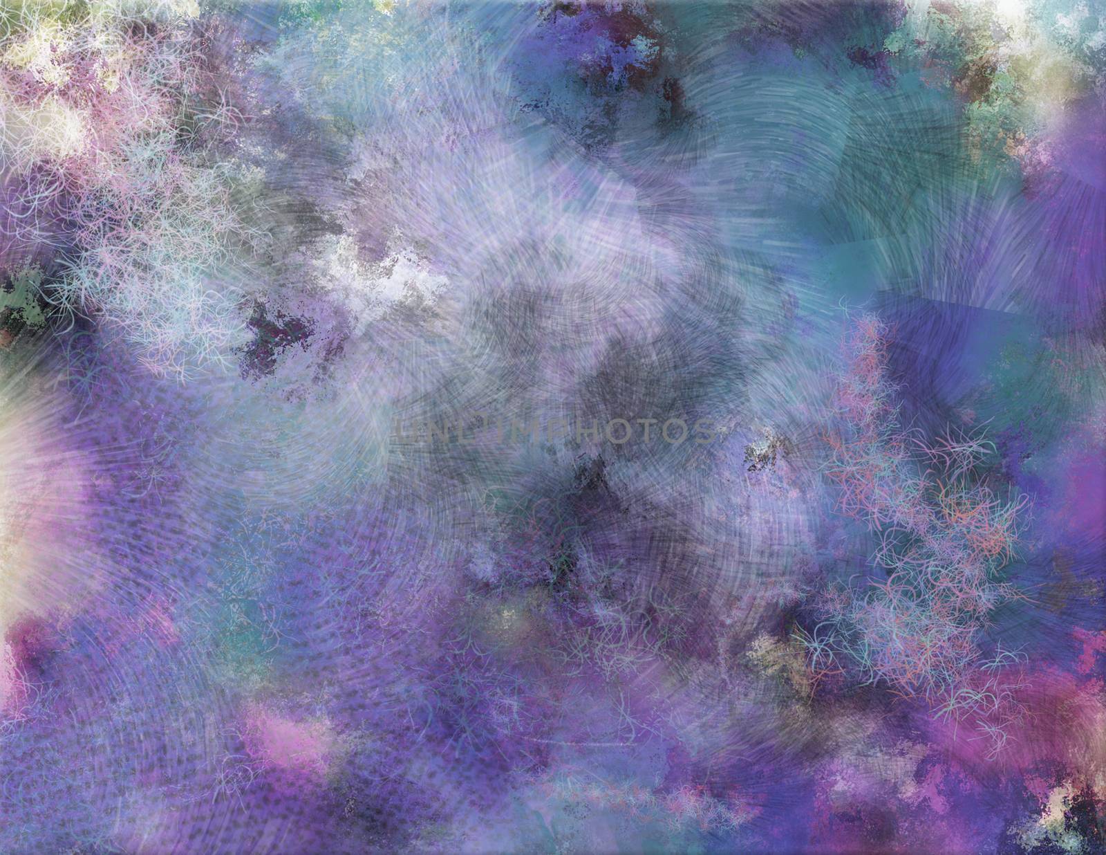 Abstract painting in purple colors. Brush strokes.
