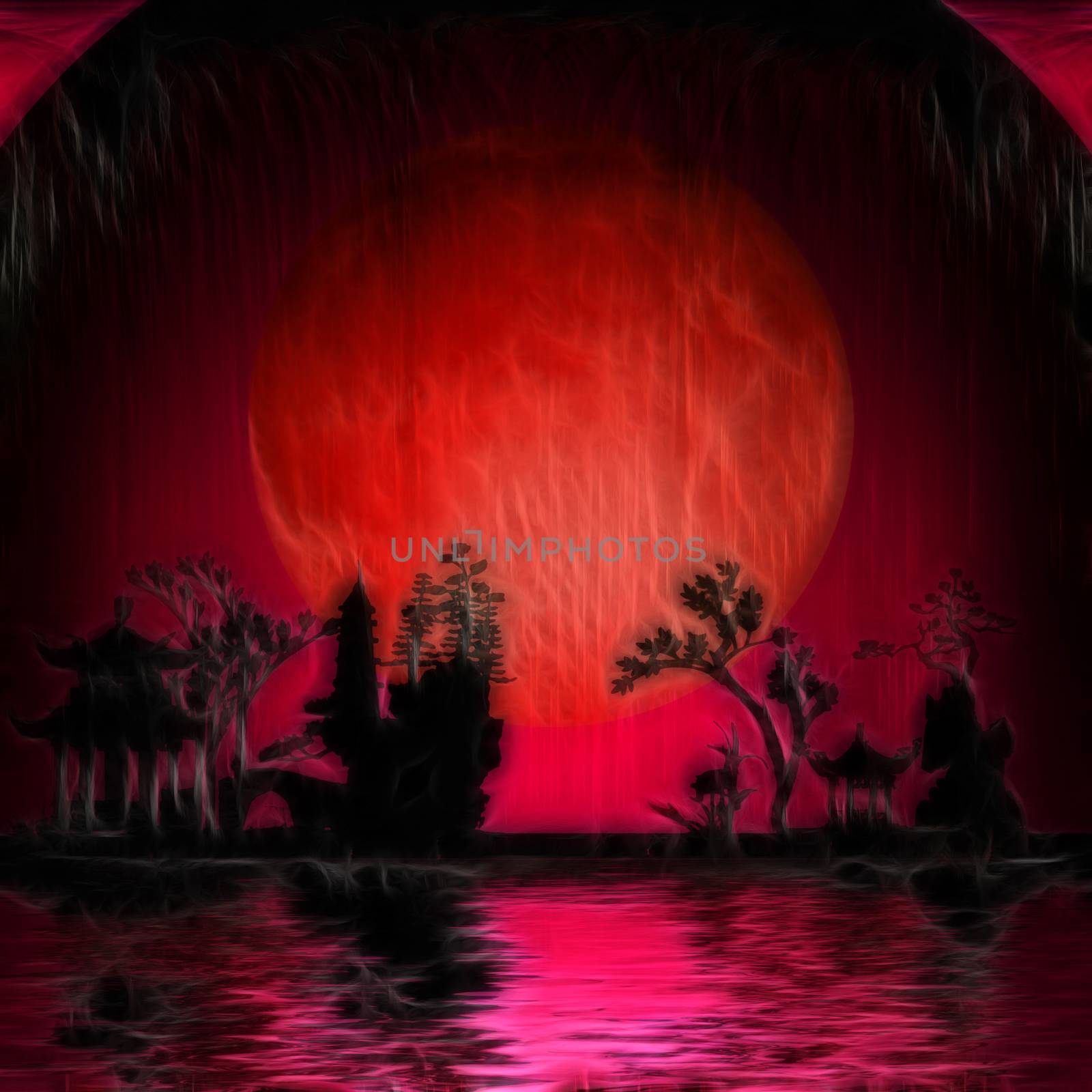 Red Moon Asia by applesstock