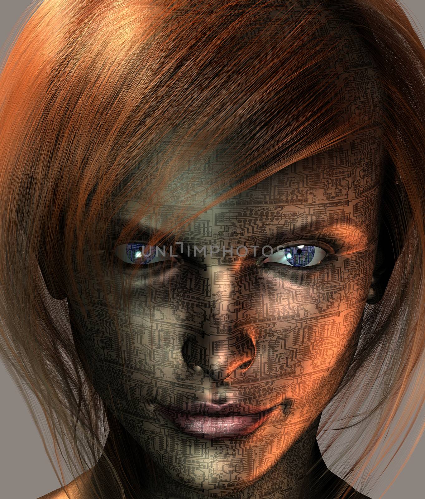 Technology Woman with Earth Eye