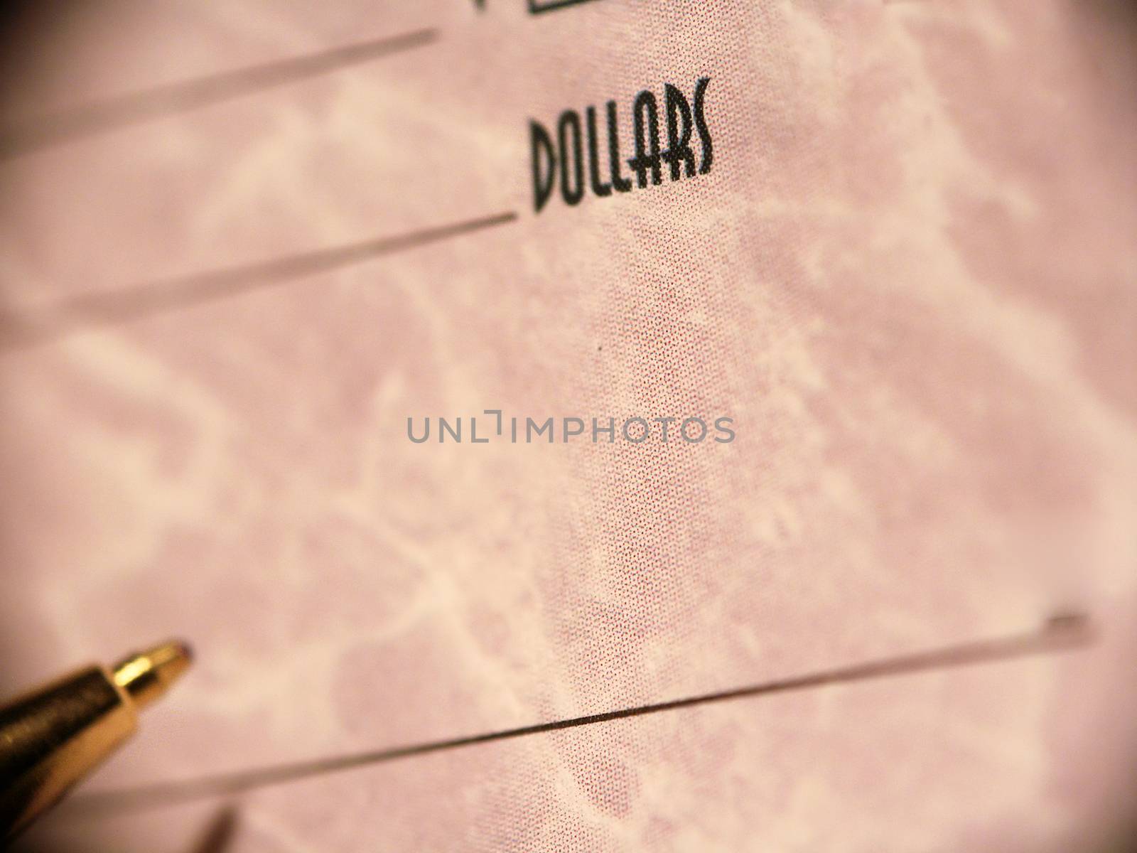 Dollar check book with pen