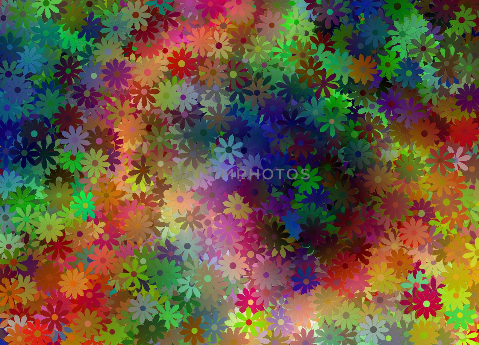 Colorful Abstract Floral Pattern. 3D rendering.