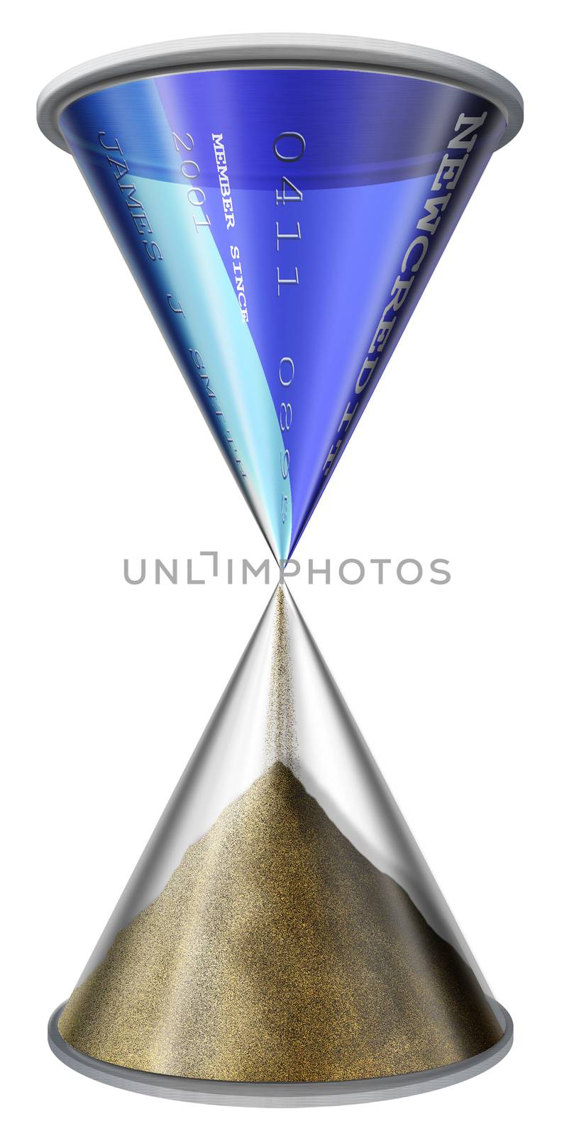 Hourglass symbolizes concept time is money