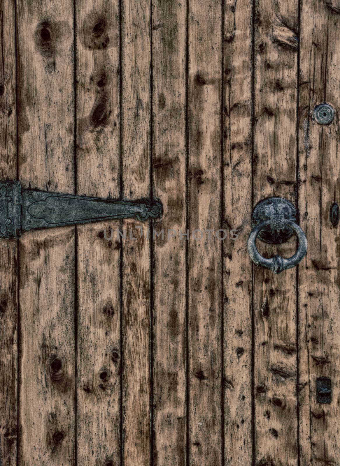 Old wooden door by applesstock