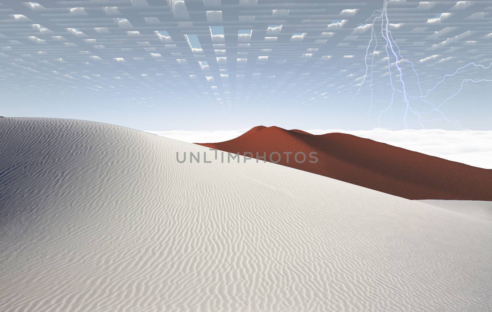 Sky maze over desert by applesstock