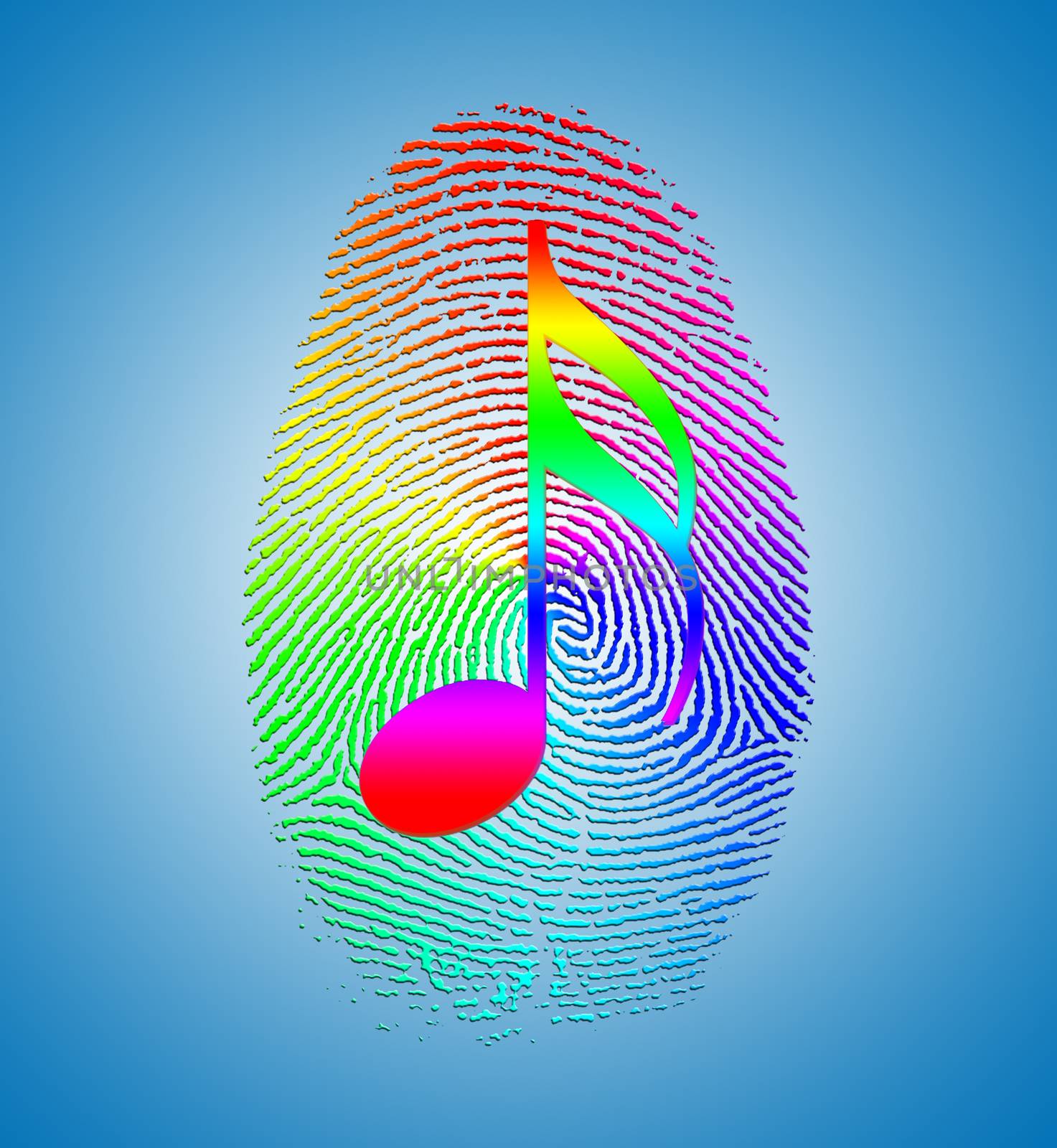 Rainbow Music Finger Print by applesstock