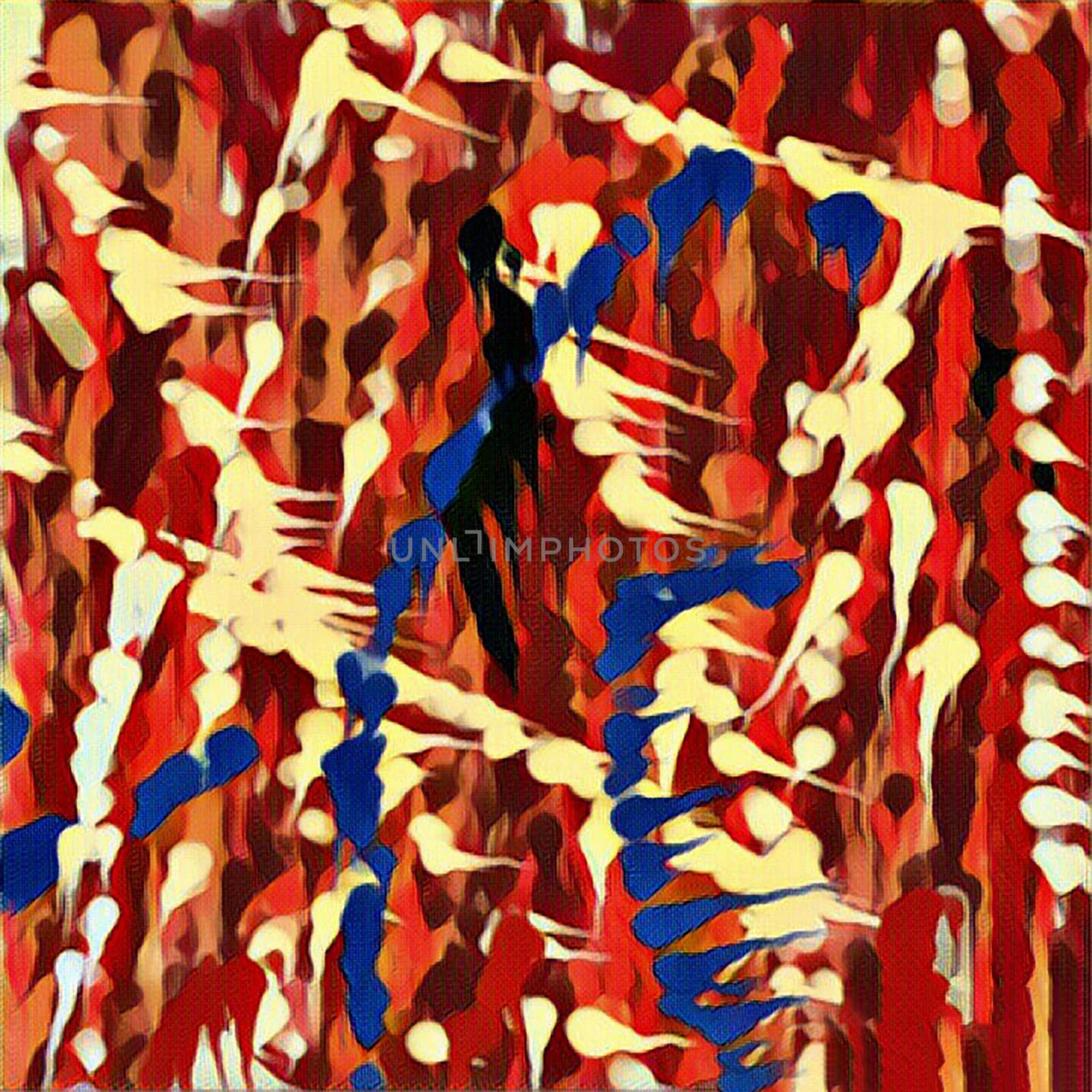 Abstract painting. Brush strokes. 3D rendering.