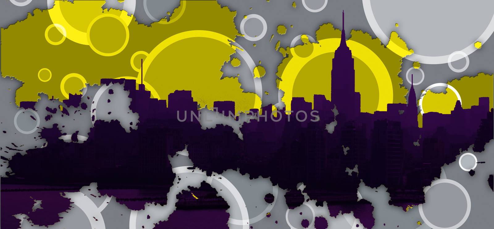 New York skyline silhouettes. Abstract background. 3D Rendering