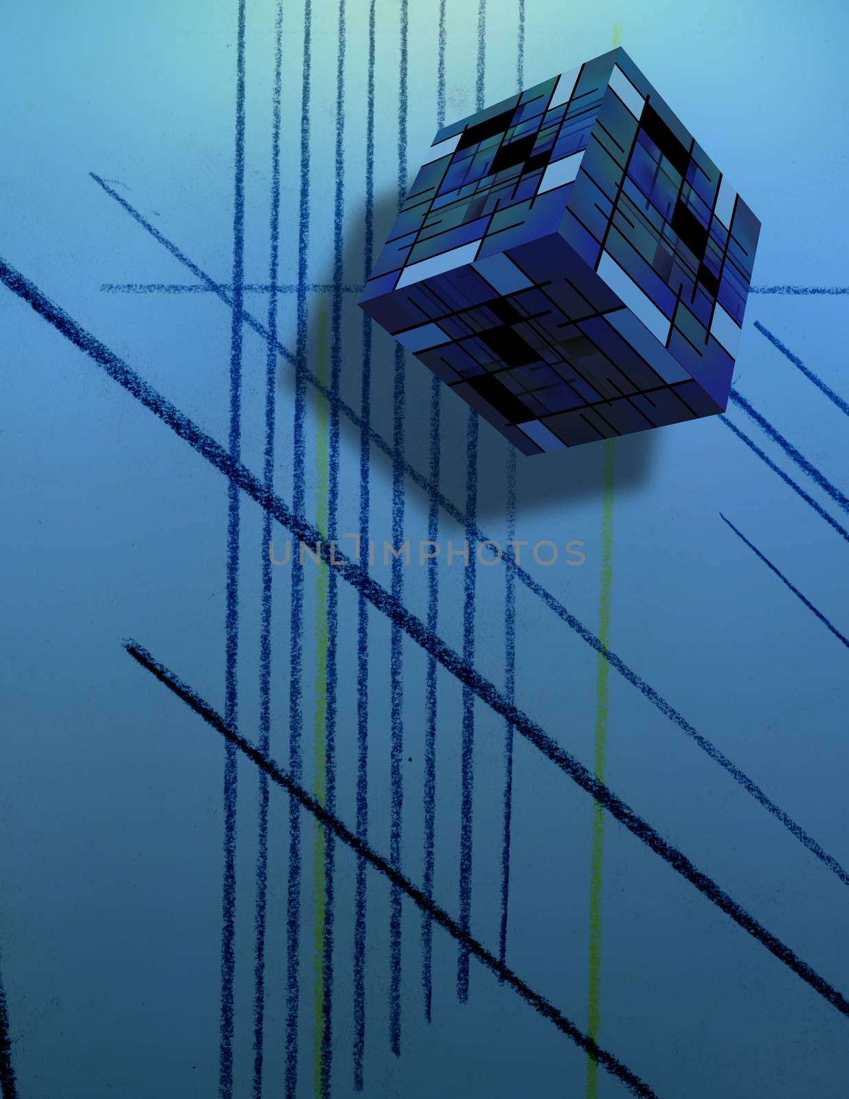 Mondrian Cube by applesstock