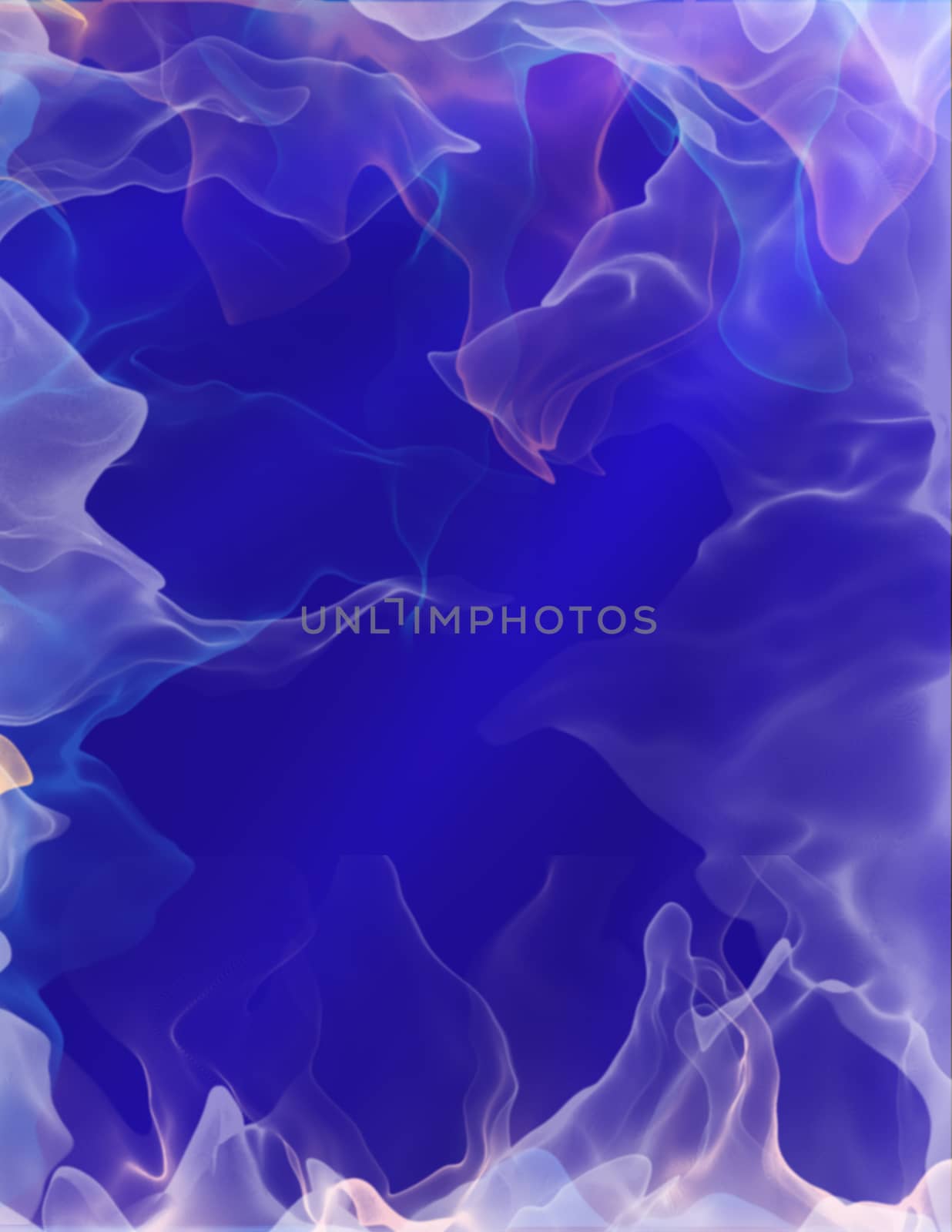 Light fluid, glowing smoke. 3D rendering