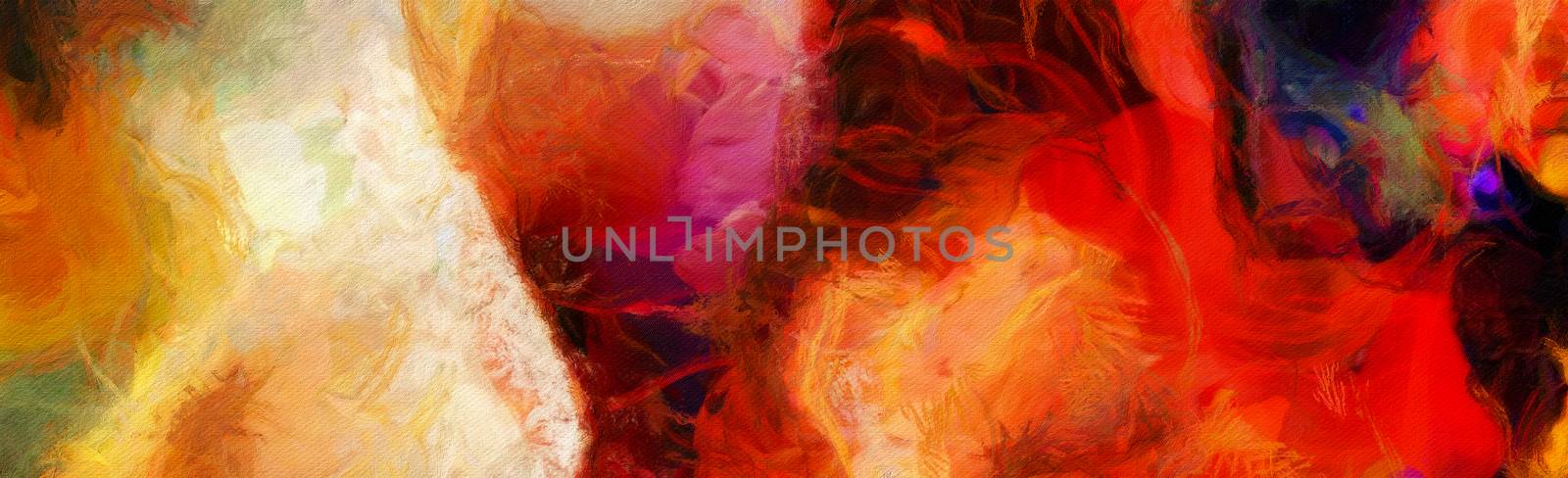 Vivid Abstract Painting. Wide brush strokes on canvas