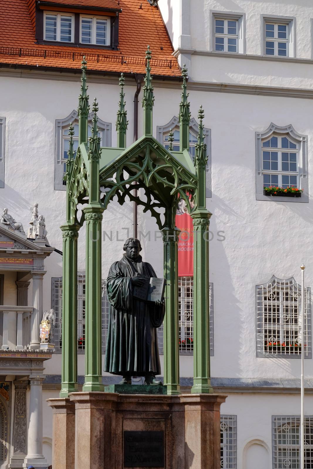Statue of Martin Luther the reformator in Wittenberg, Germany