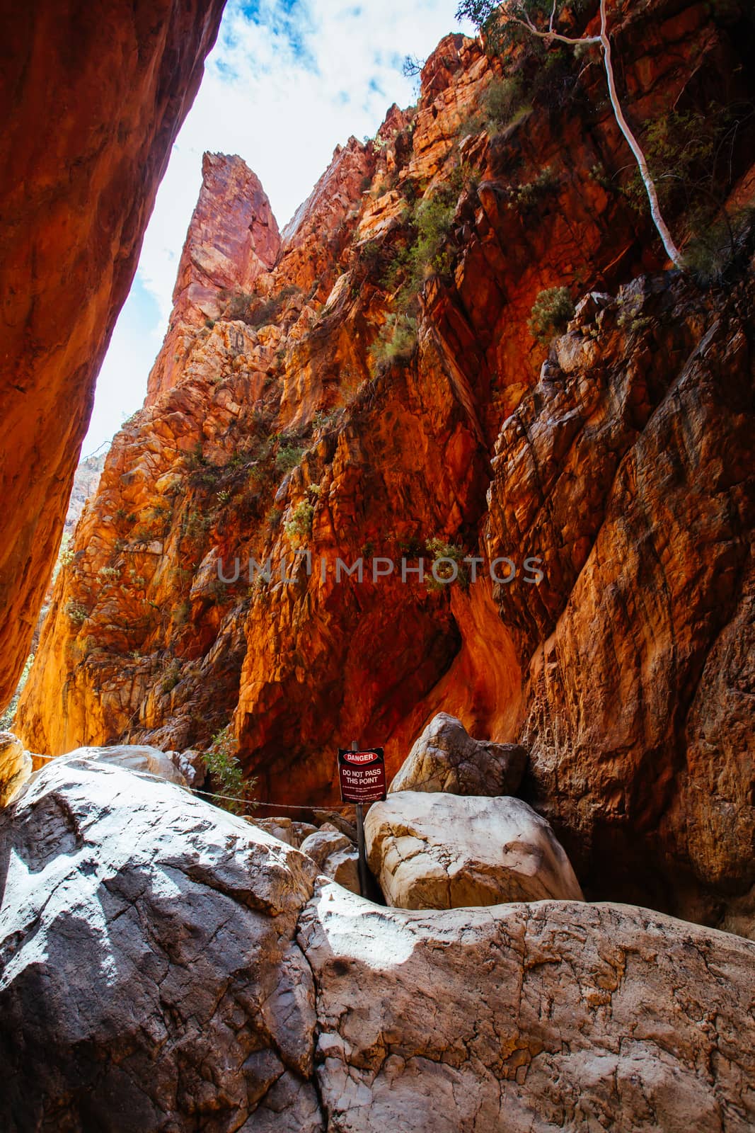 The iconic Standley Chasm and its fascinating rock formations in MacDonnell Ranges National Park, near Alice Springs in the Northern Territory, Australia