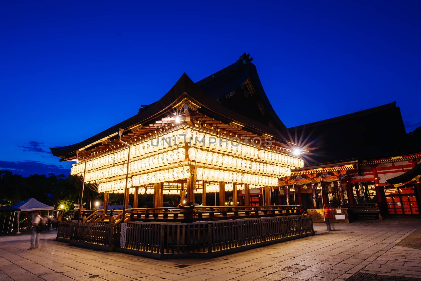 Kyoto, Japan - May 16 2019: Maidono at Yasaka-Jinja Shrine in Kyoto, Japan