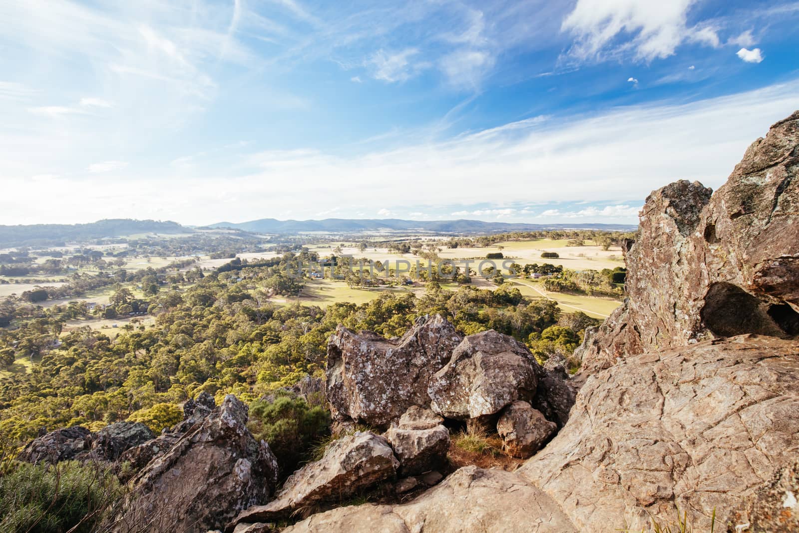 The popular tourist attraction of Hanging Rock. A volcanic group of rocks atop a hill in the Macedon ranges, Victoria, Australia
