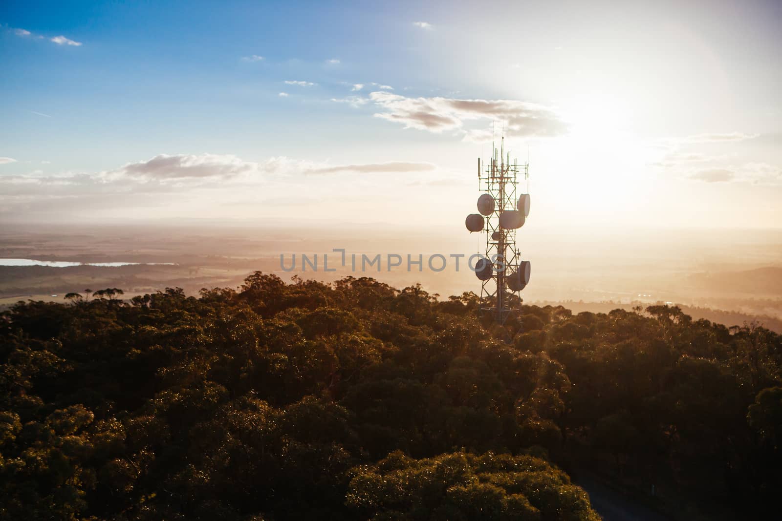 A winter's sunset over the gold mining town of Maldon in Victoria, Australia