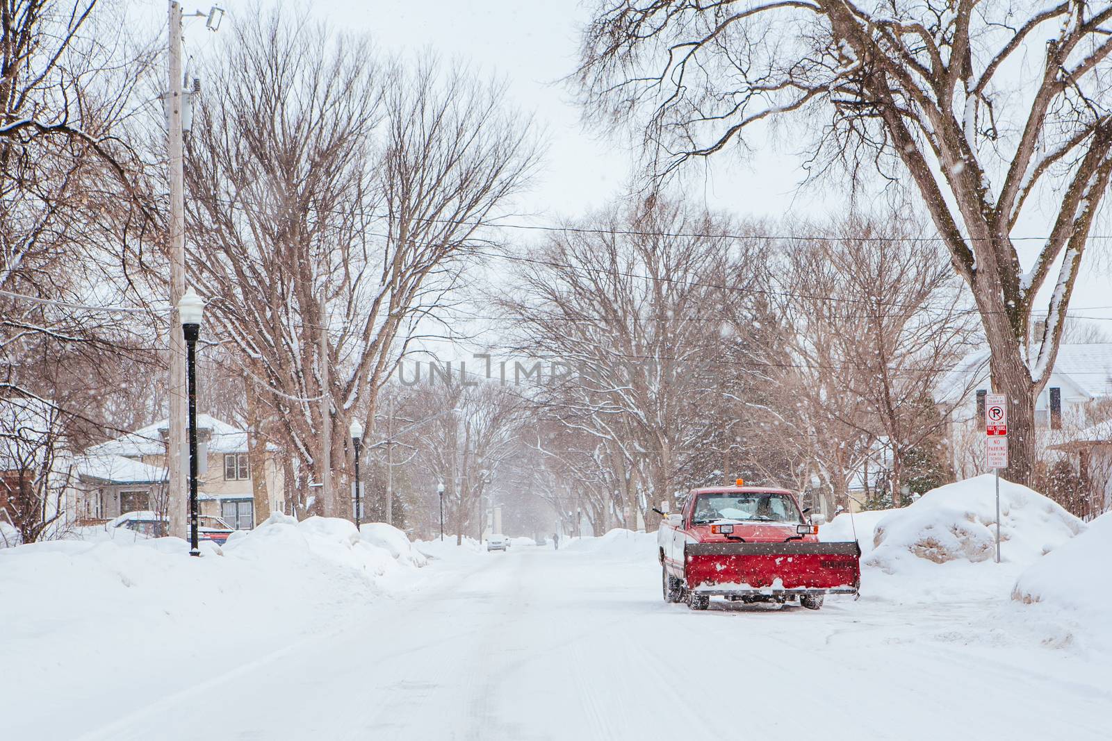Snow Covered Streets Fargo USA by FiledIMAGE