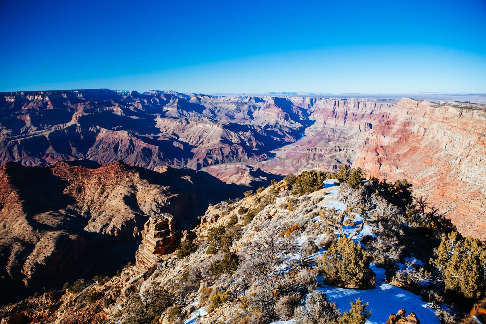 Daytime stunning views in winter around Grandview Point in Grand Canyon, Arizona, USA