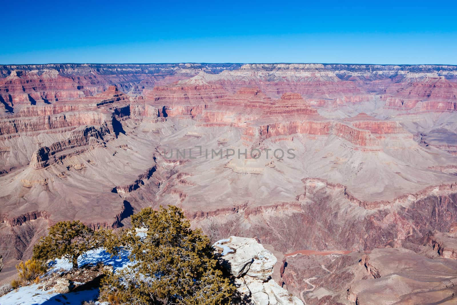 Daytime stunning views in winter around Grandview Point in Grand Canyon, Arizona, USA