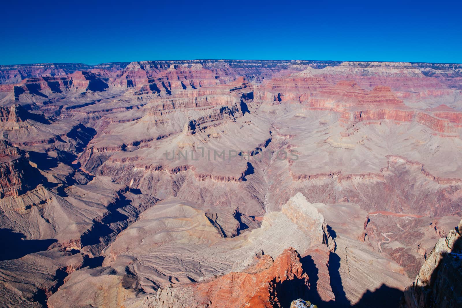 Daytime stunning views in winter around Grandview Point in Grand Canyon, Arizona, USA