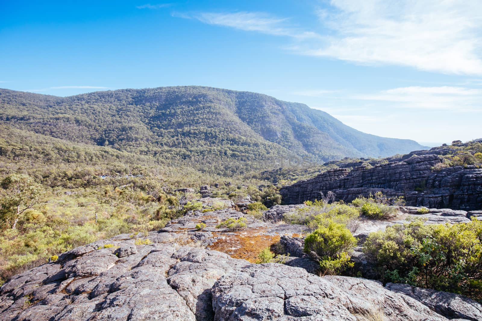 The start of the world famous Wonderland hike loop towards Pinnacle Lookout near Halls Gap in Victoria, Australia