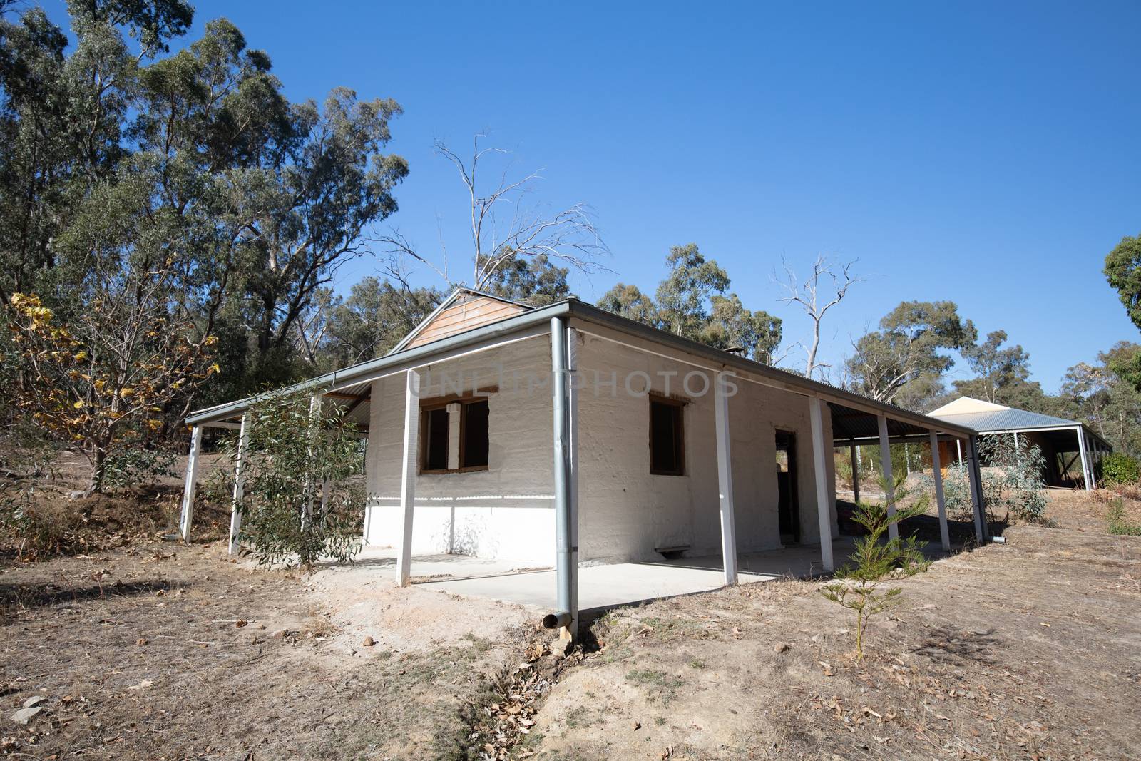 Mackenzie River picnic area and remnants of cottages in Zumsteins historic area in Grampians National Park in Victoria Australia