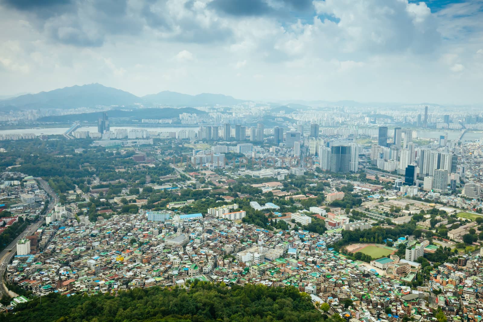 A view from Namsan Tower in Namsan Park in Seoul, South Korea