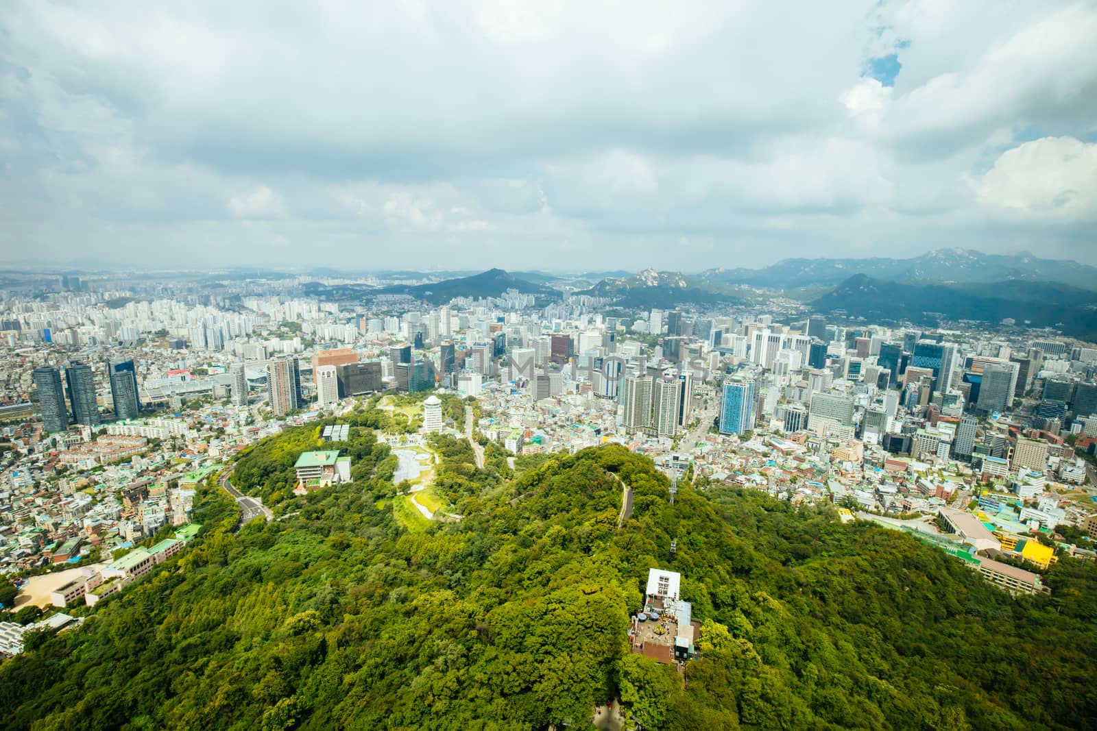 A view from Namsan Tower in Namsan Park in Seoul, South Korea