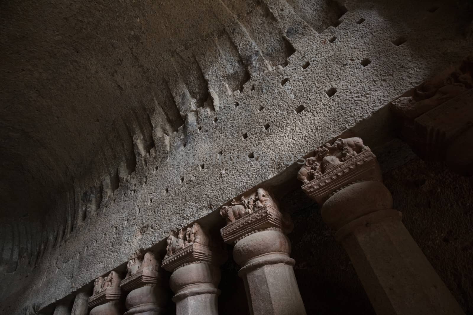 Kanheri Caves exist within Sanjay Gandhi National Park in northern Mumbai in India