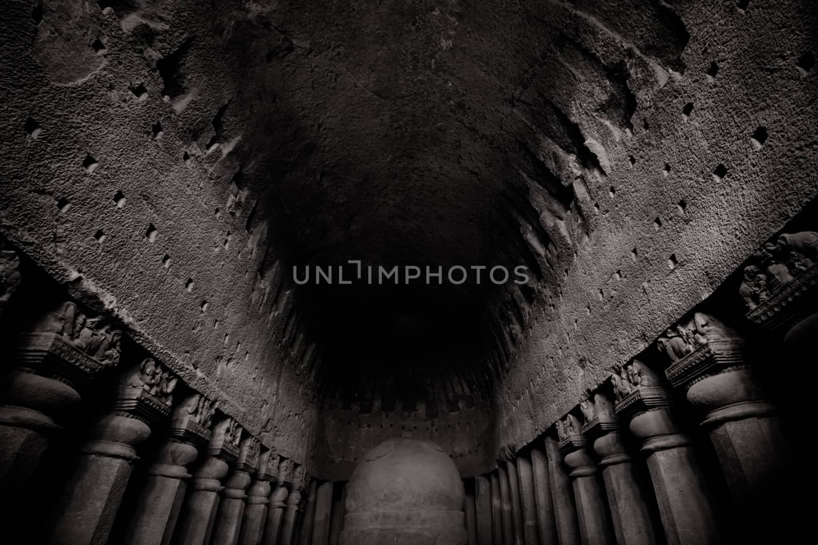 Kanheri Caves exist within Sanjay Gandhi National Park in northern Mumbai in India