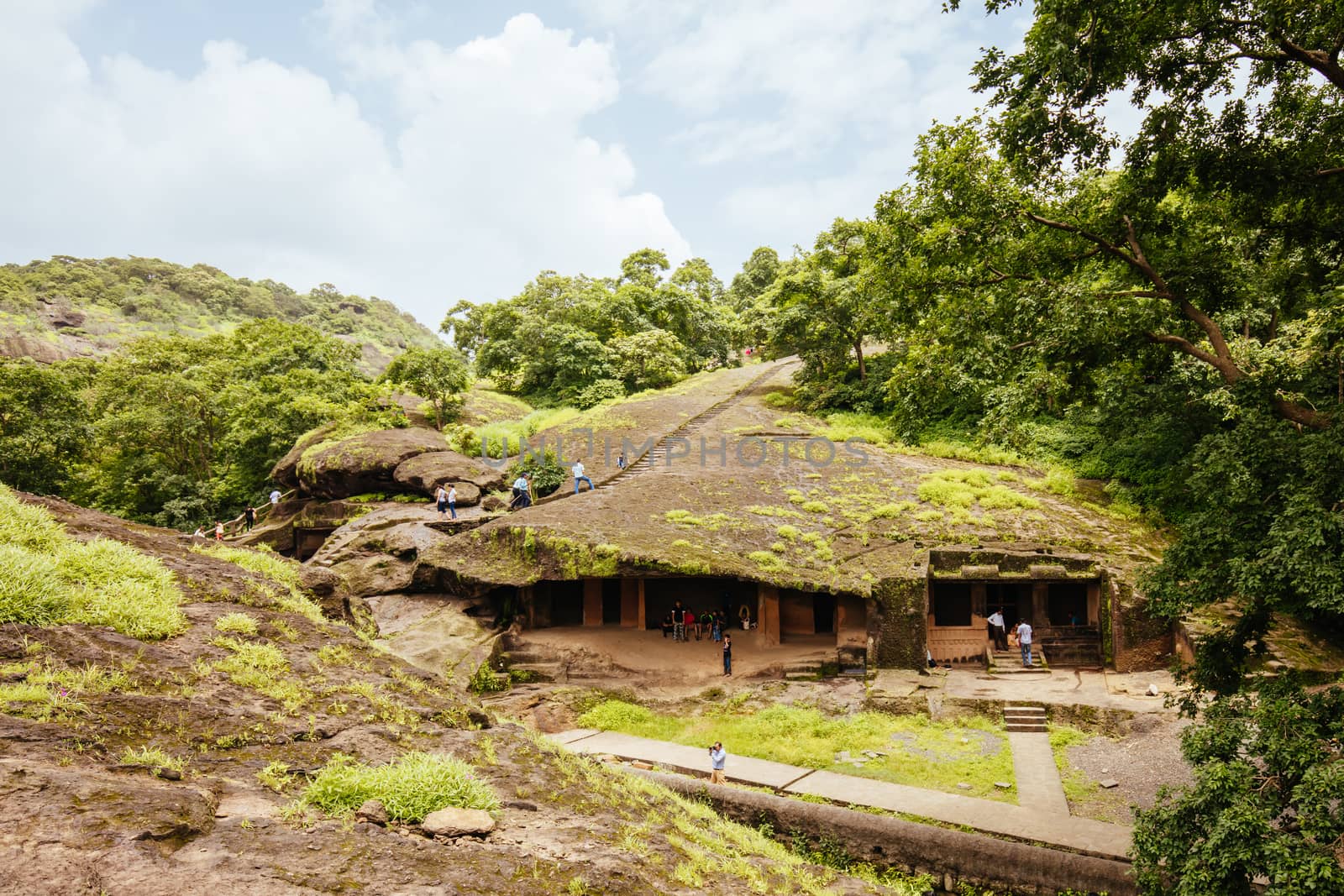 Kanheri Caves exist within Sanjay Gandhi National Park in northern Mumbai in India