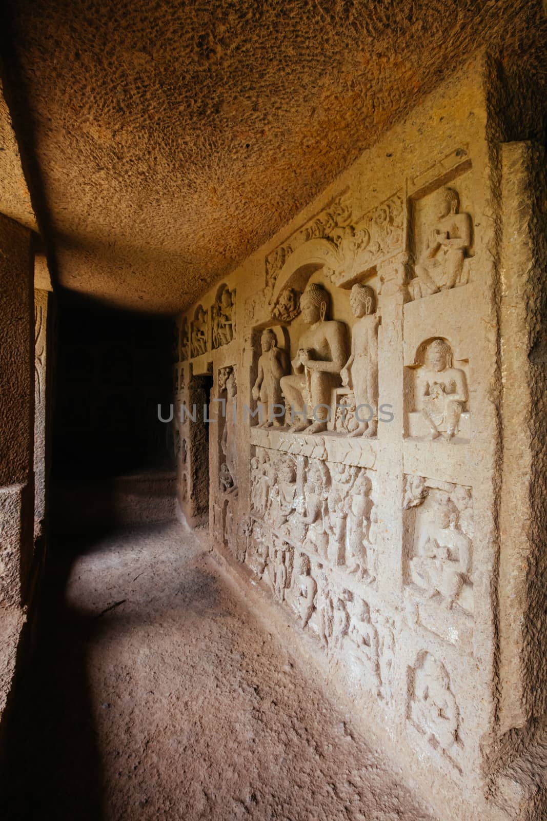 Kanheri Caves exist within Sanjay Gandhi National Park in northern Mumbai in India