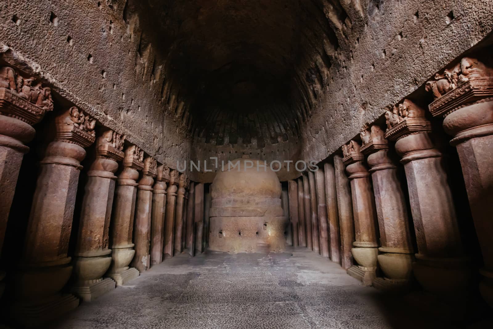 Kanheri Caves exist within Sanjay Gandhi National Park in northern Mumbai in India