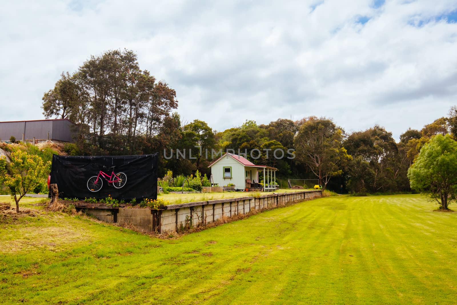 Fish Creek, Australia - November 11, 2018: Buildings in the town of Fish Creek near Wilsons Promontory in Victoria, Australia