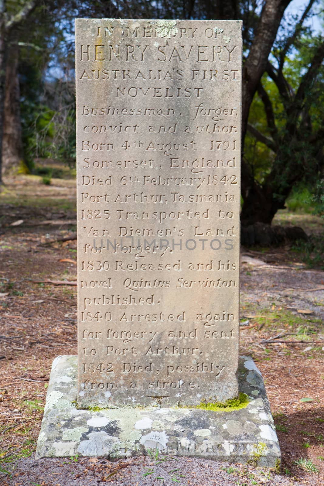 Port Arthur, Australia - September 21 2009: Isle of the Dead Cemetery at Port Arthur in Tasmania, Australia