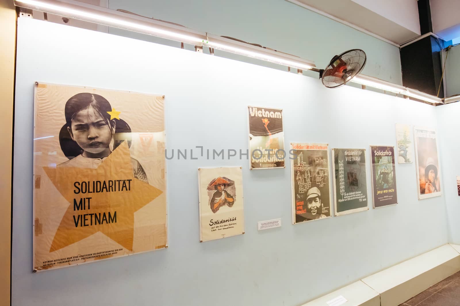 HO CHI MINH CITY, VIETNAM - SEPTEMBER 27: Aircraft and artefacts in the War Remnants Museum. This is a popular tourist attraction on September 27, 2018 in Ho Chi Minh City (Saigon) Vietnam