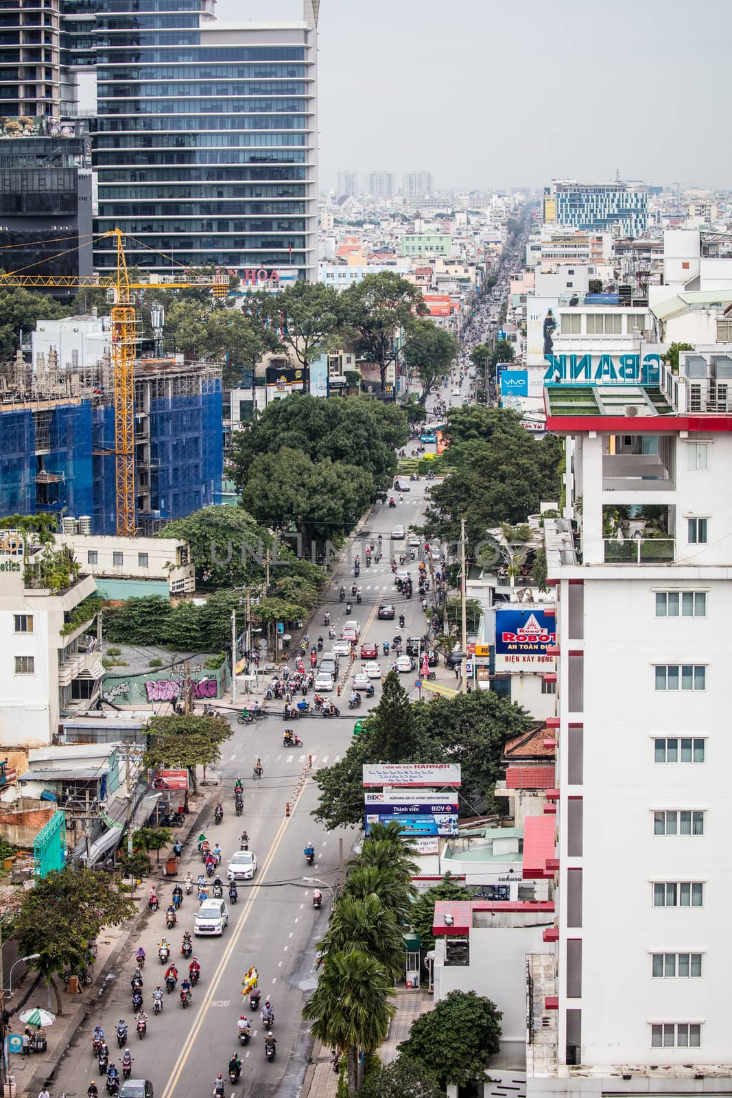 Aerial view over Ho Chi Minh City by FiledIMAGE