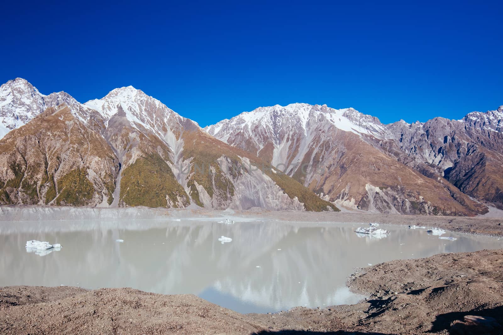 Tasman Glacier near Mt Cook in New Zealand by FiledIMAGE