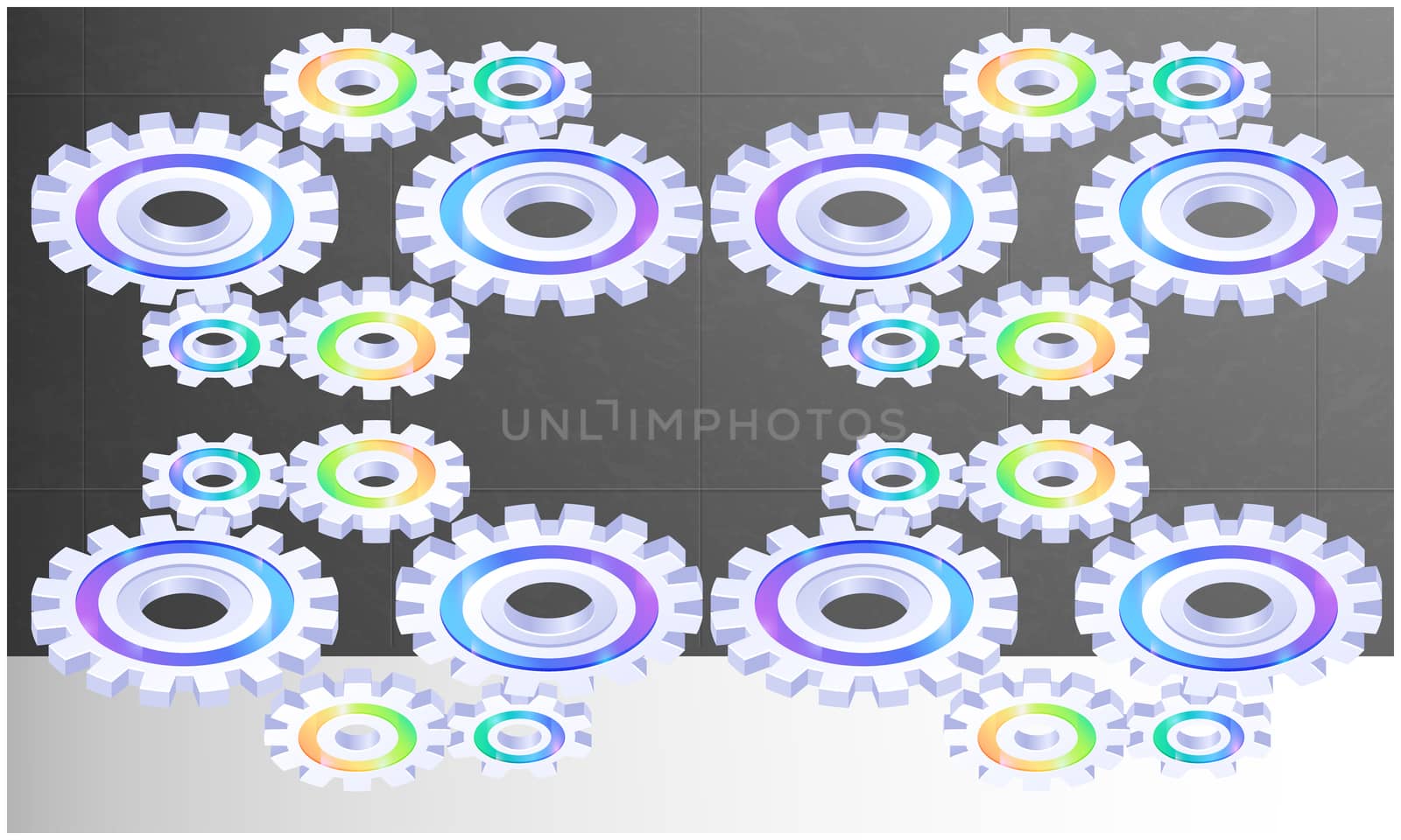 nice gears are on abstract grey background