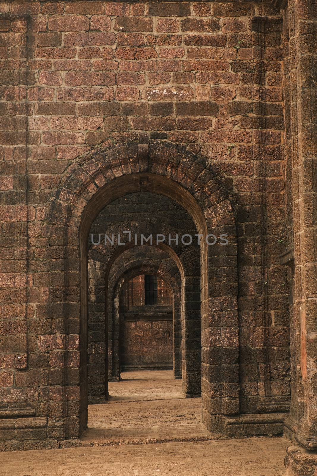 Ancient Doors Tunnel in Old Goa, India