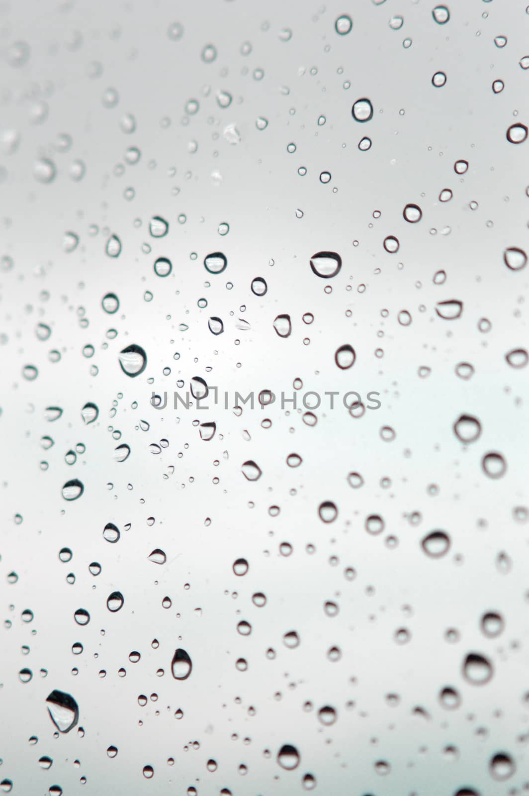 Drops of rain on the window, rainy day. Shallow DOF