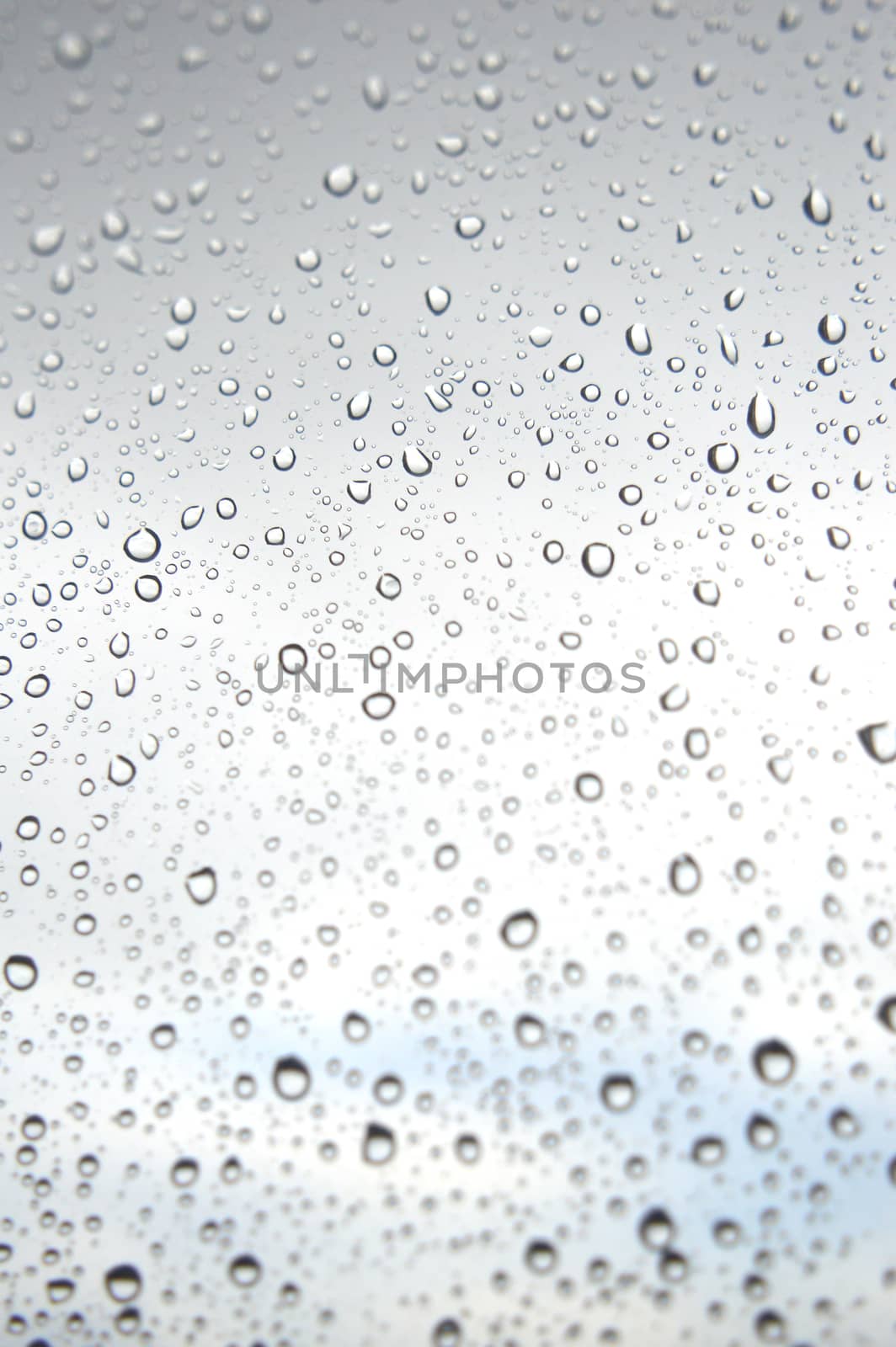 Drops of rain on the window, rainy day. Shallow DOF