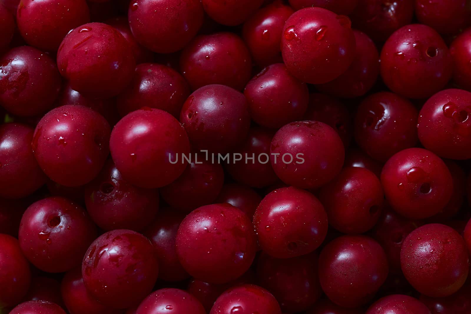 Juicy ripe red cherry. Close-up.Advertising photo. High quality photo