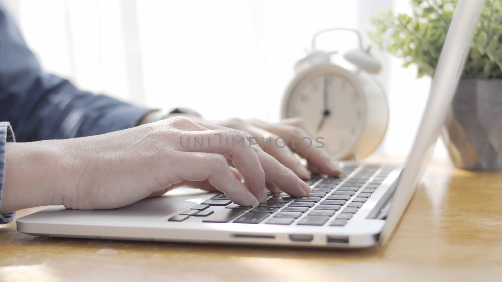 Business people using laptop computers Use keyboard