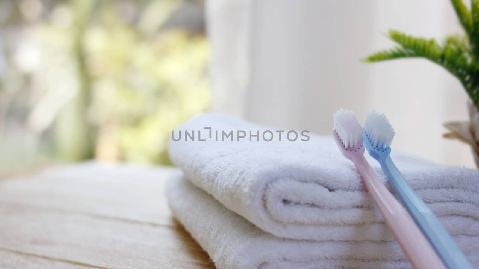 Toothbrush on a towel